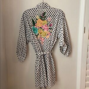 Alix of Bohemia Geisha Dalmatia Kimono Robe Black/White Medium